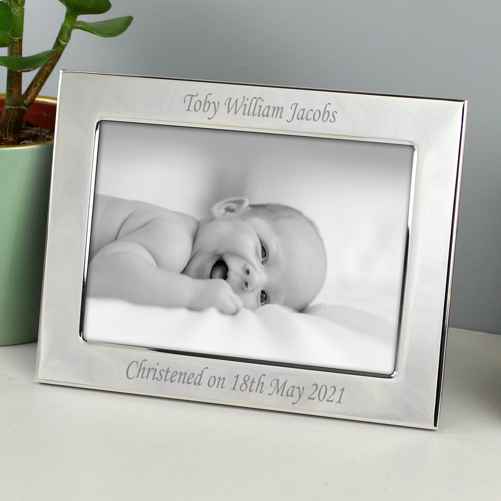 Personalised Silver Plated 6x4 Inch Landscape Photo Frame