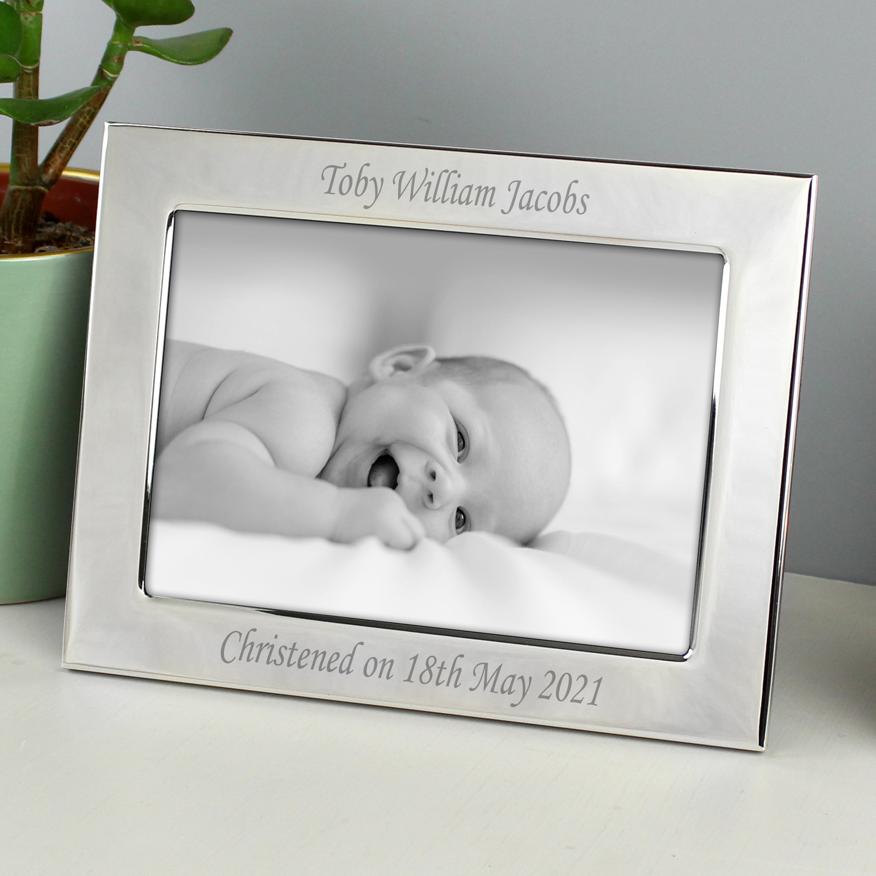 Personalised Silver Plated 6x4 Inch Landscape Photo Frame