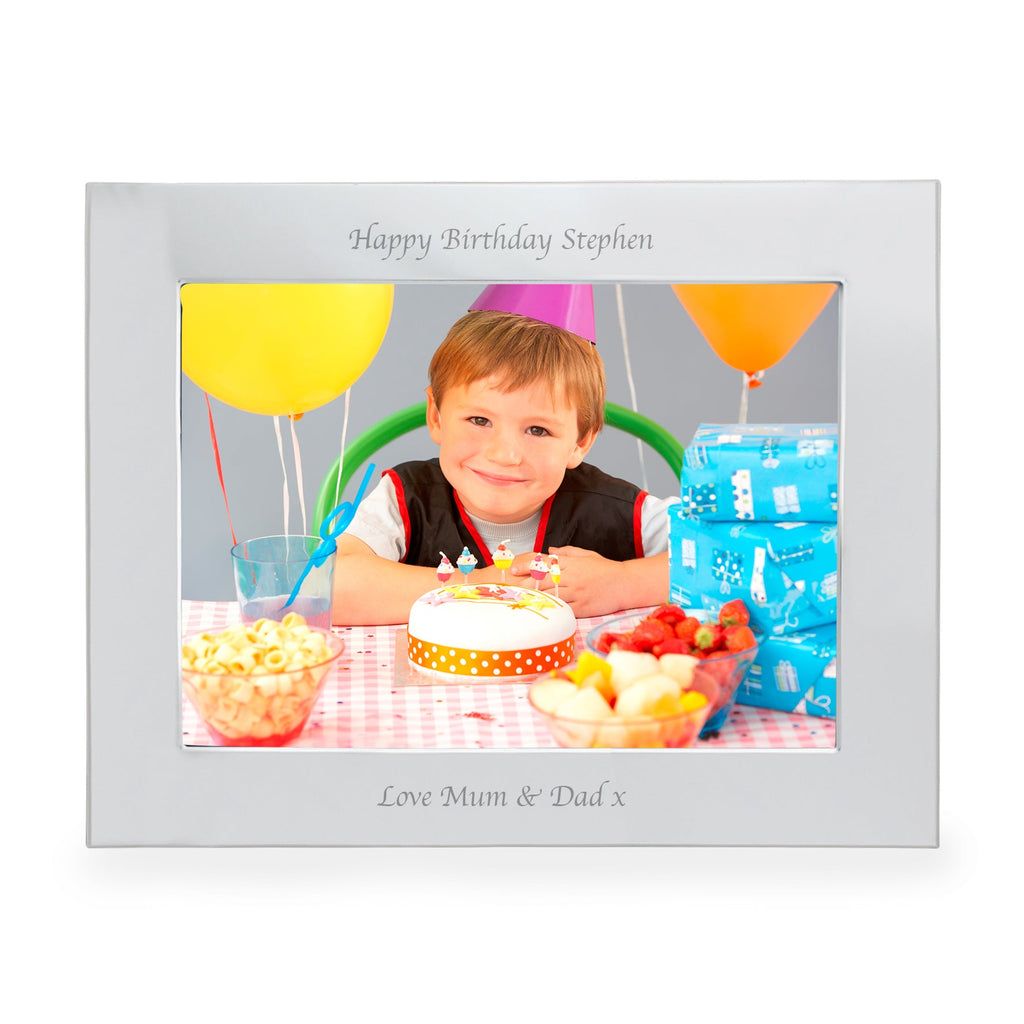 Personalised Silver 5x7 Inch Landscape Photo Frame