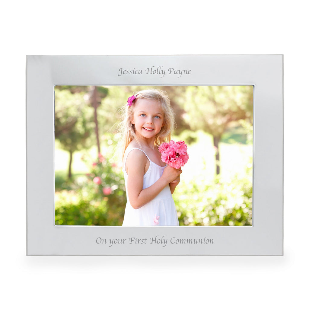 Personalised Silver 5x7 Inch Landscape Photo Frame
