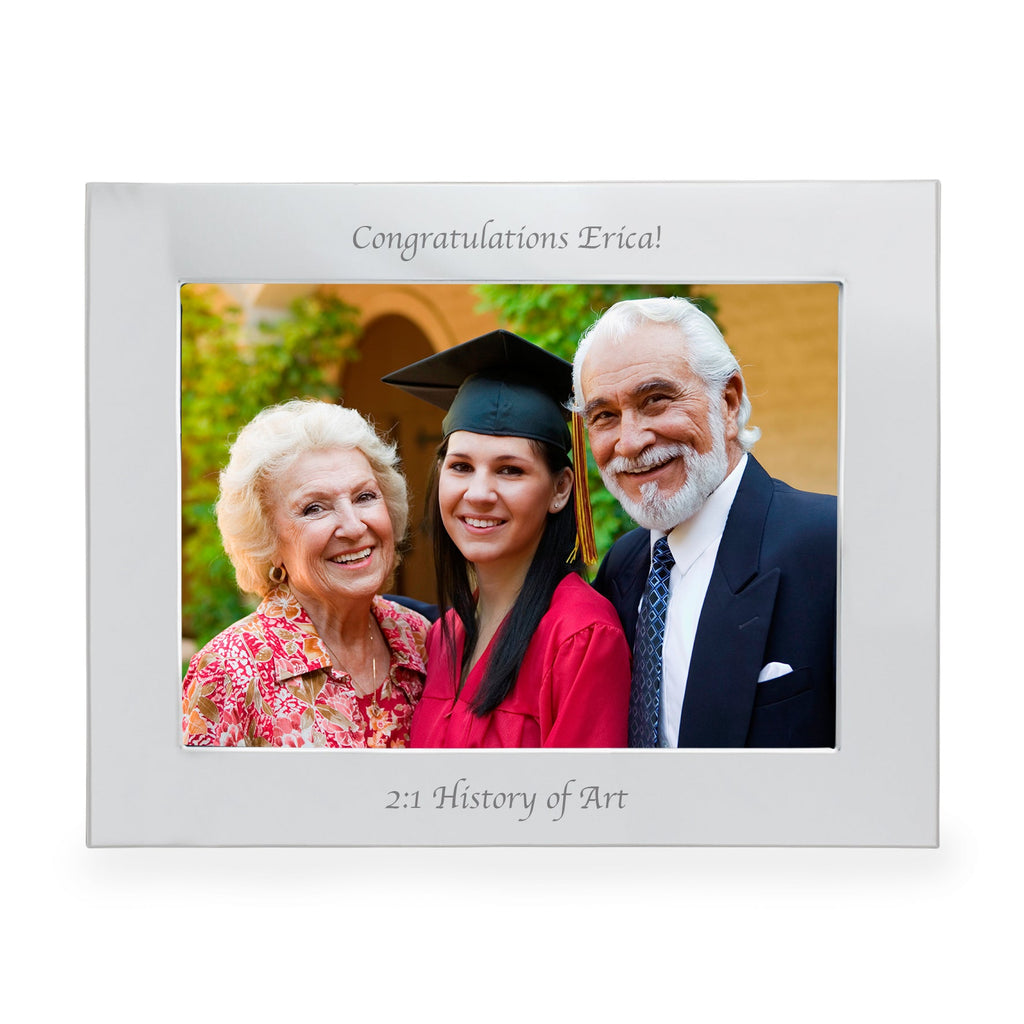 Personalised Silver 5x7 Inch Landscape Photo Frame