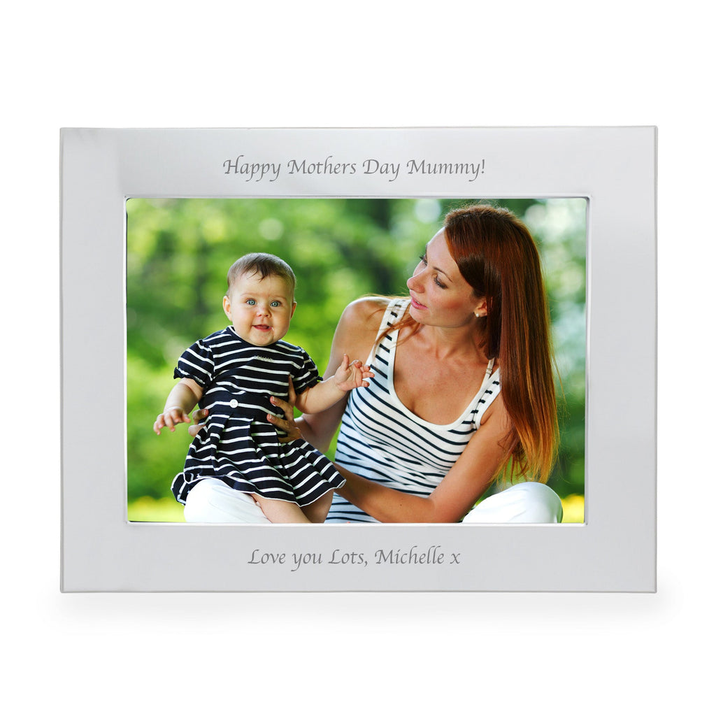 Personalised Silver 5x7 Inch Landscape Photo Frame