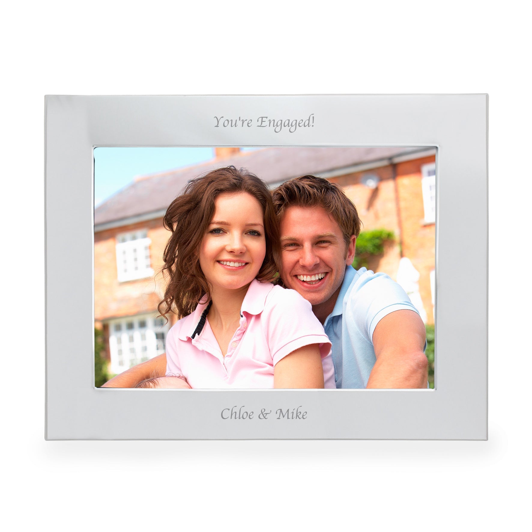Personalised Silver 5x7 Inch Landscape Photo Frame
