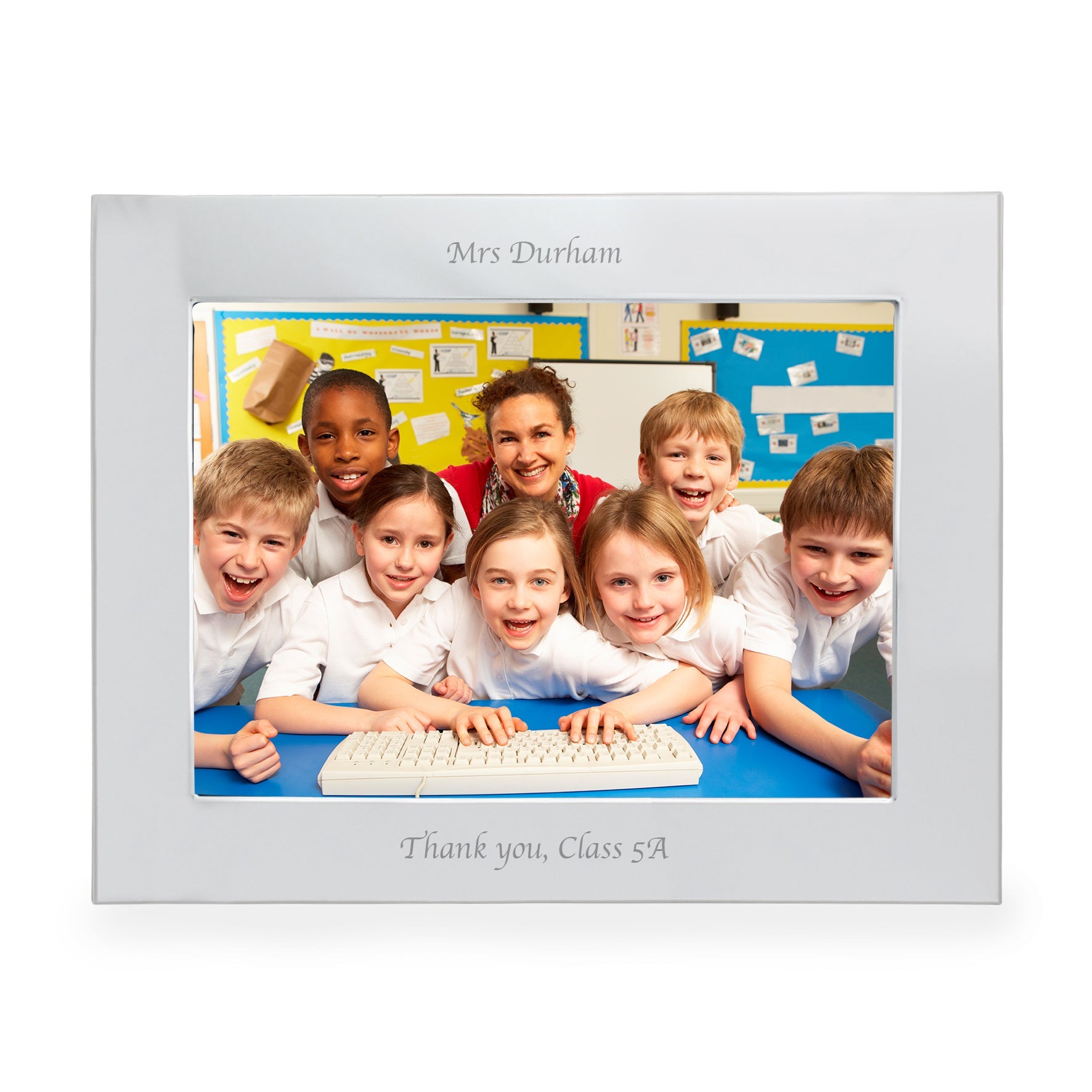 Personalised Silver 5x7 Inch Landscape Photo Frame
