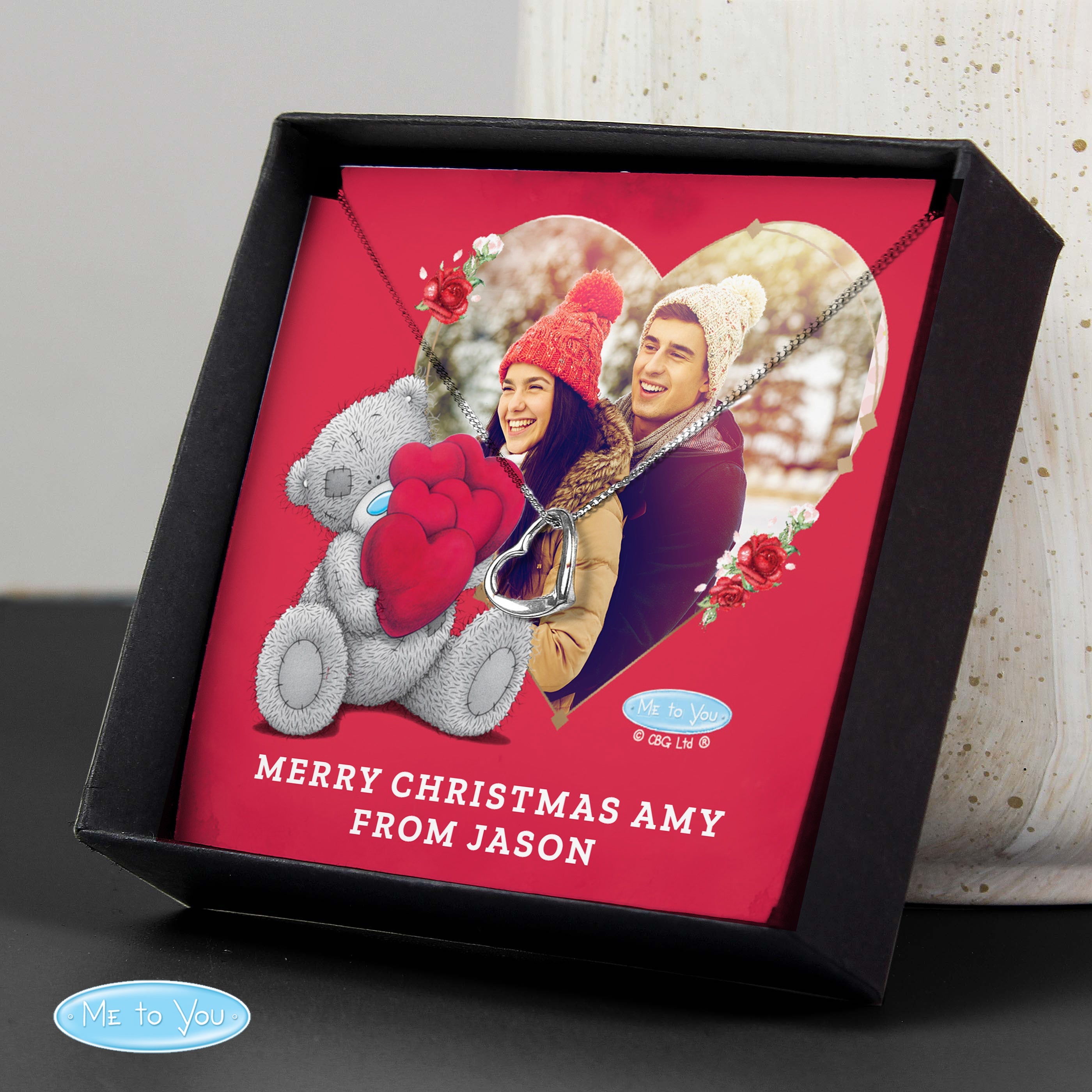 Personalised Me To You Photo Upload Heart Necklace And Box