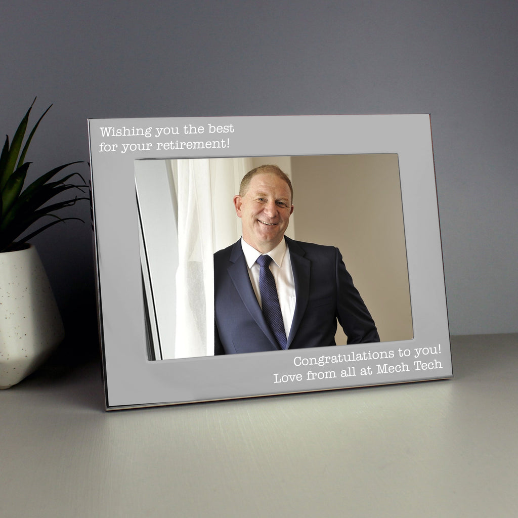 Personalised Free Text 5x7 Inch Silver Photo Frame