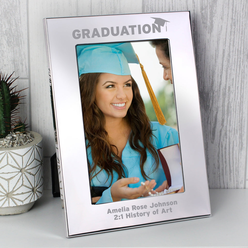 Personalised Graduation Silver 4x6 Inch Photo Frame