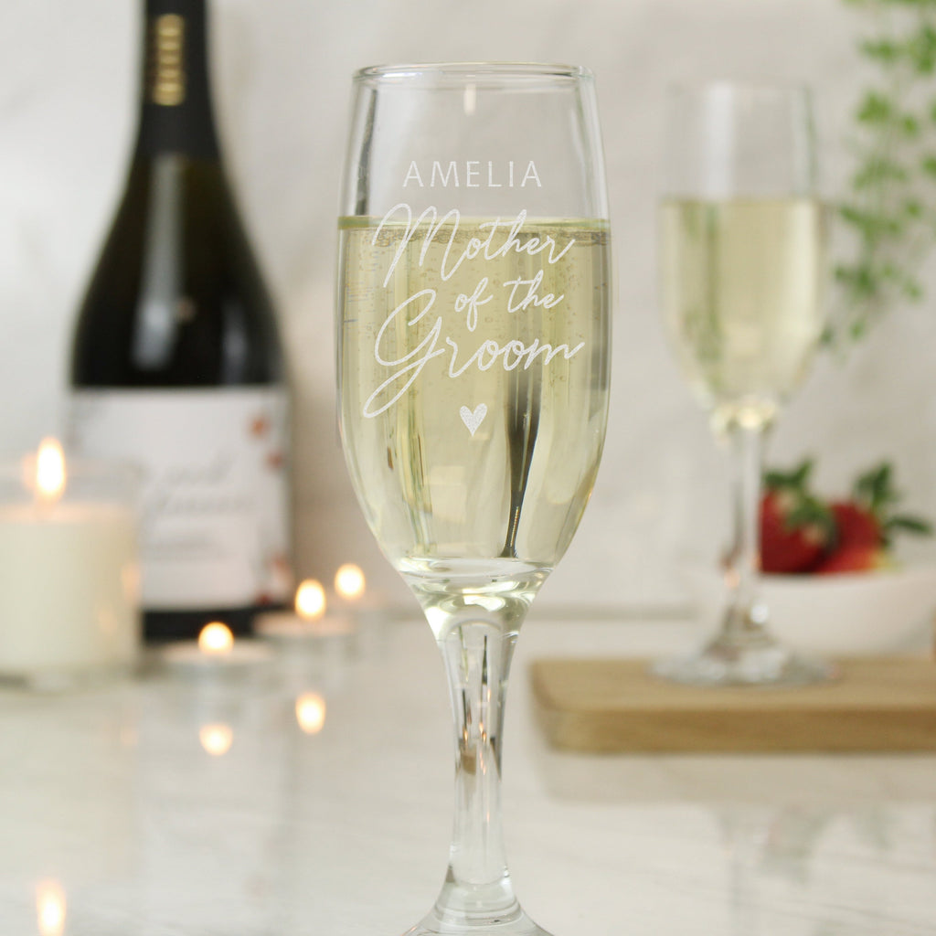 Personalised Mother Of The Groom Flute Glass