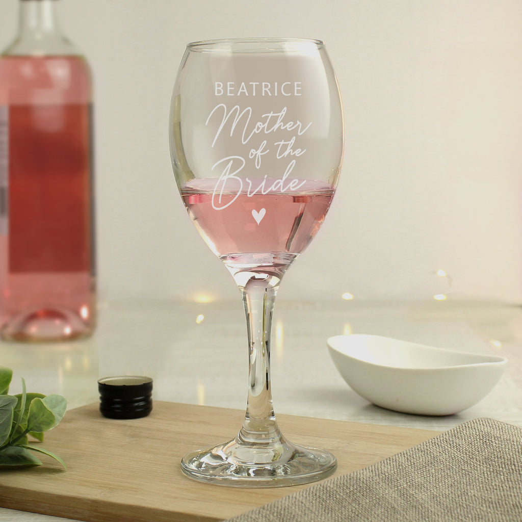 Personalised Mother Of The Bride Wine Glass