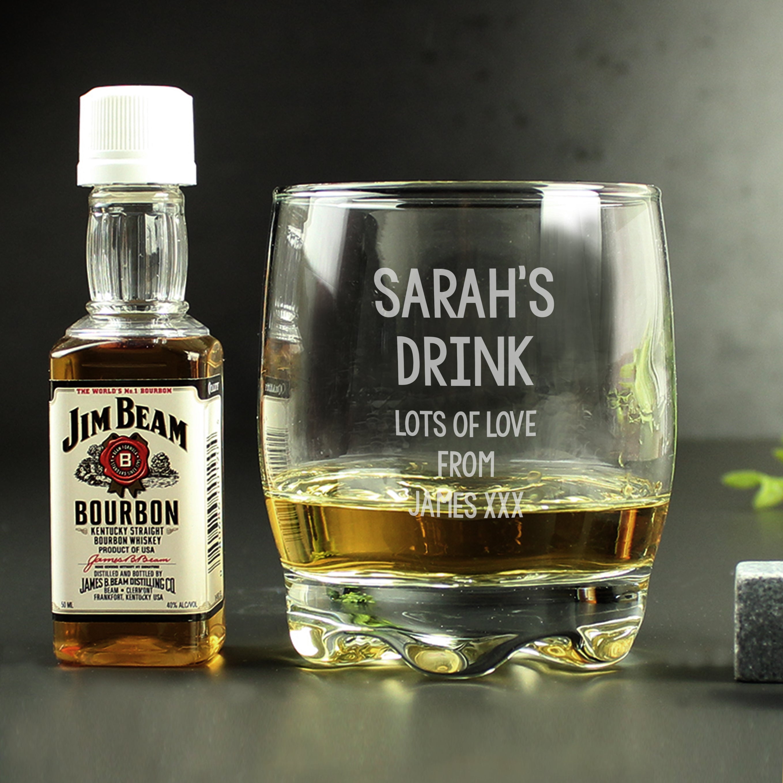 Personalised Tumbler And Jim Beam Miniature Set