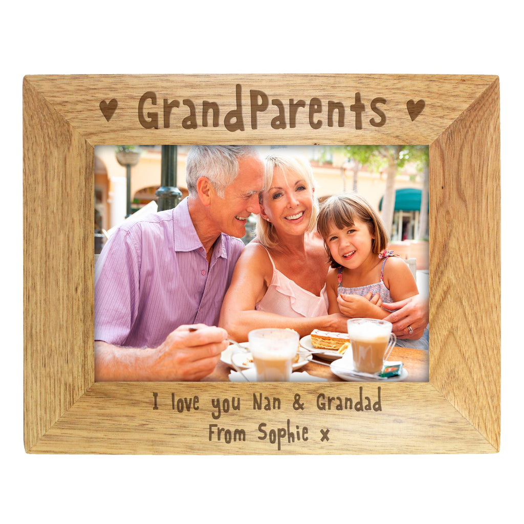 Personalised Grandparents 5x7 Inch Landscape Wooden Photo Frame