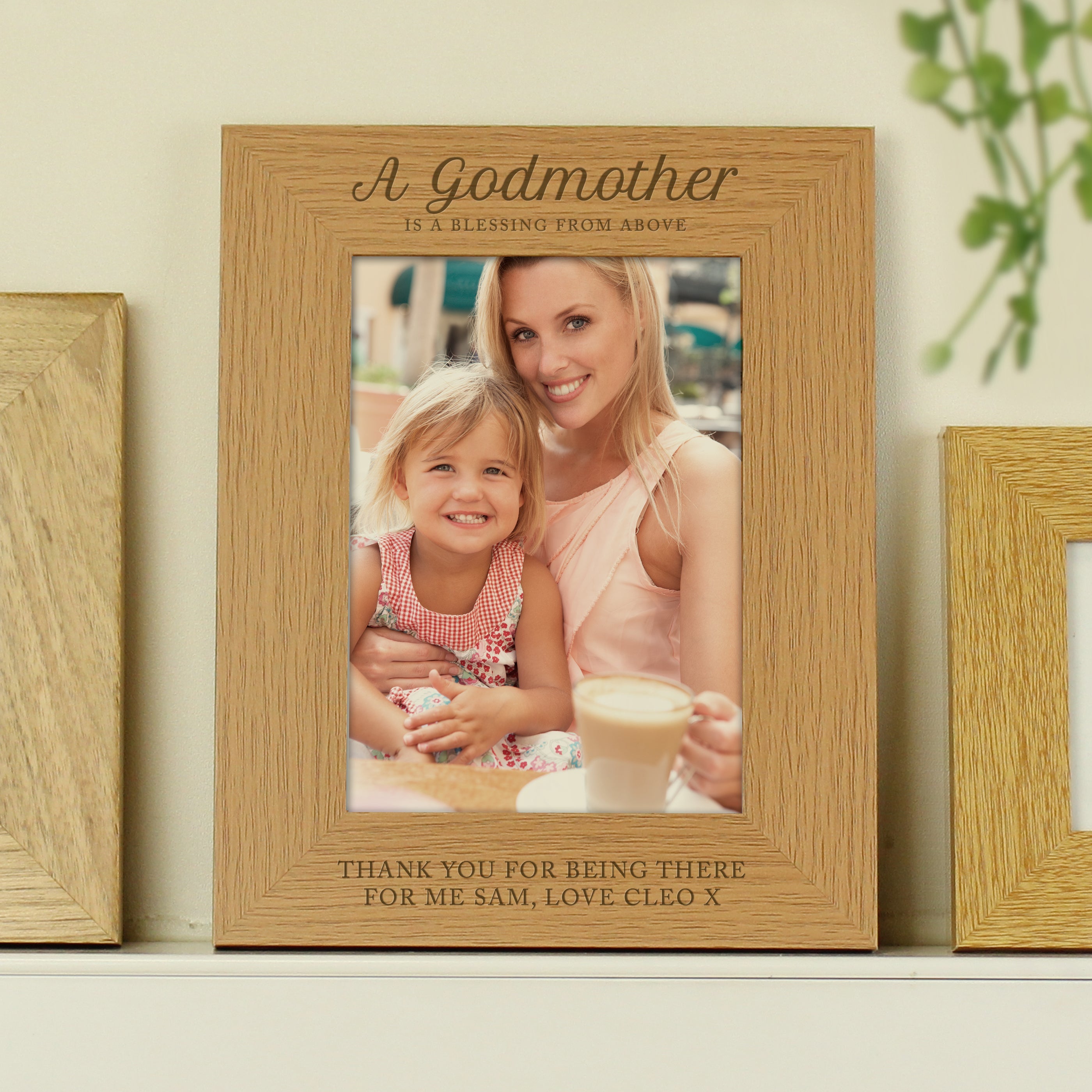 Personalised Godmother 5x7 Inch Wooden Photo Frame