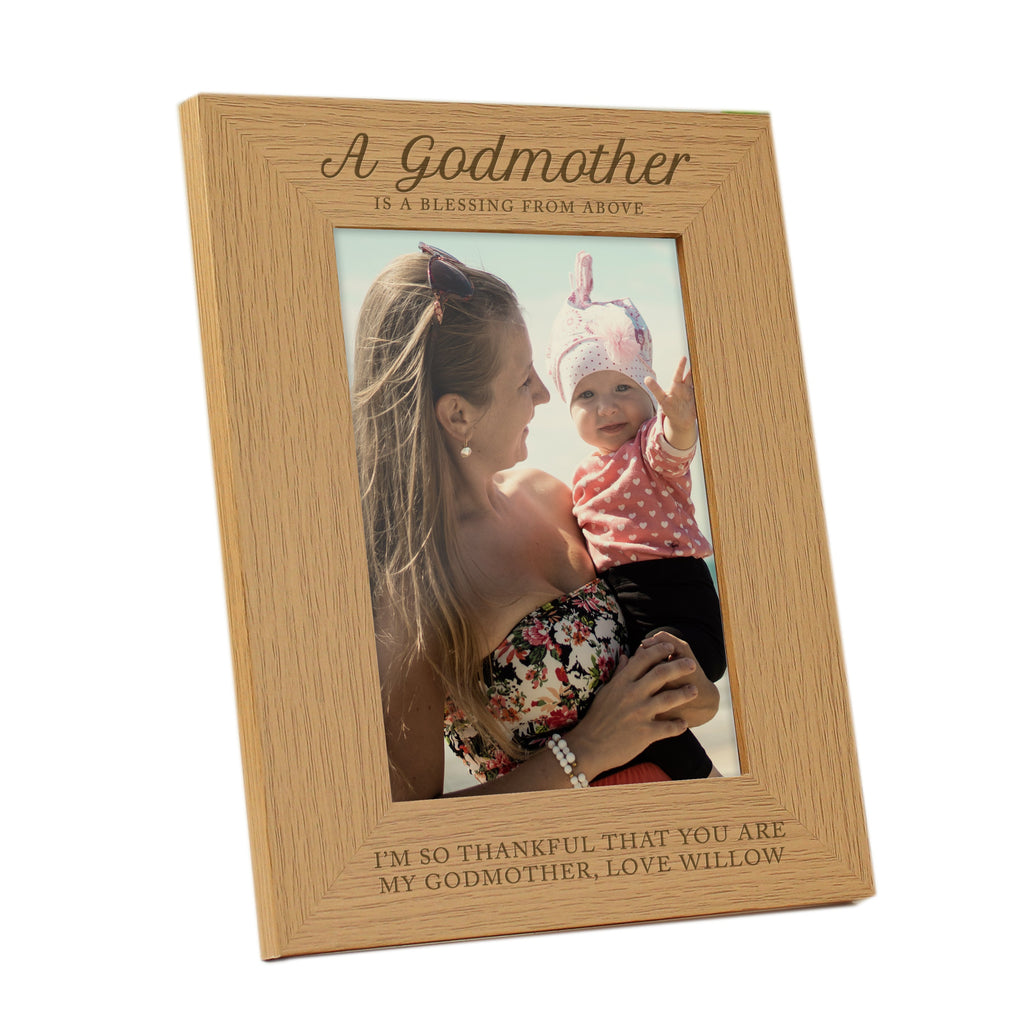 Personalised Godmother 5x7 Inch Wooden Photo Frame