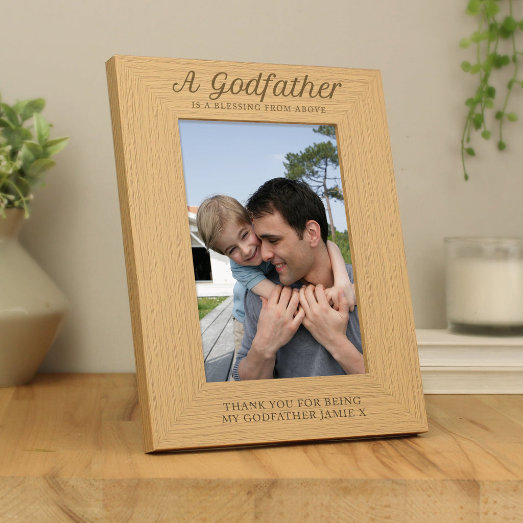 Personalised Godfather 5x7 Inch Wooden Photo Frame