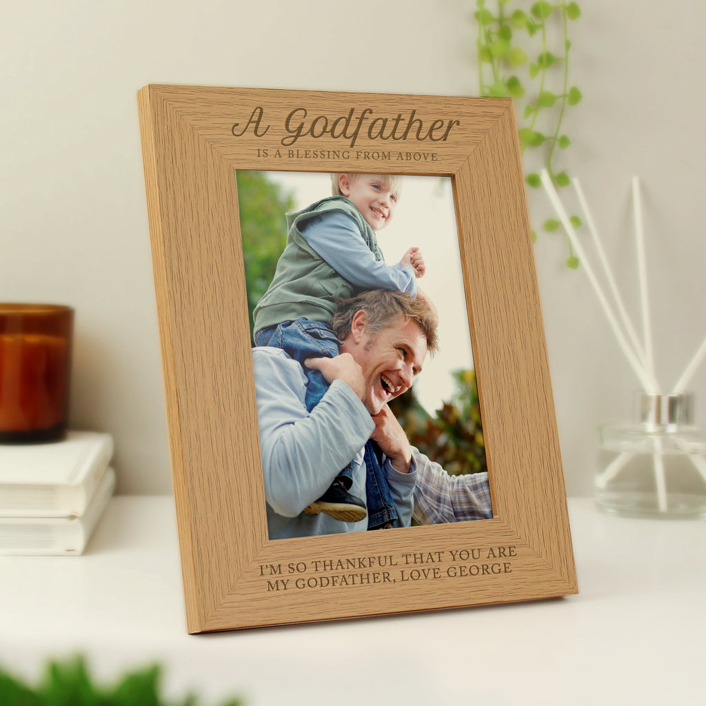Personalised Godfather 5x7 Inch Wooden Photo Frame