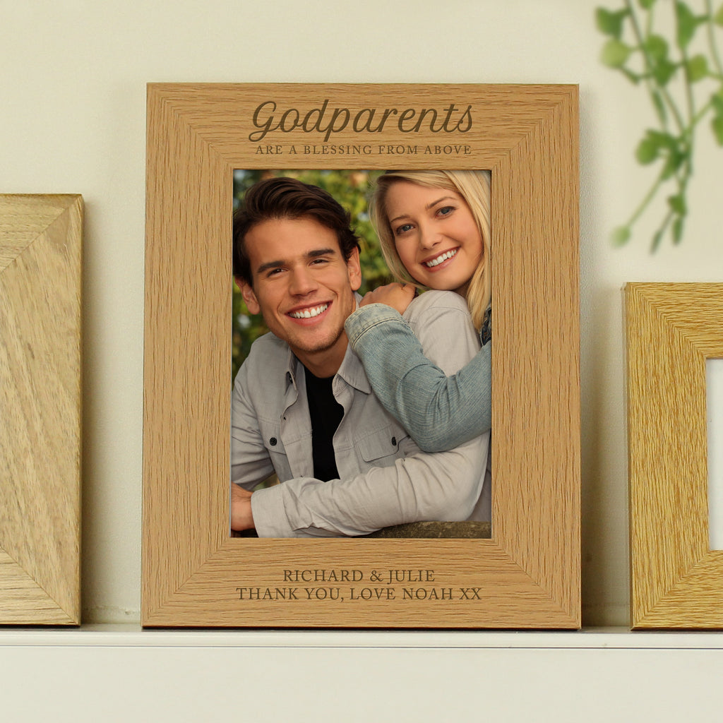 Personalised Godparents 5x7 Inch Wooden Photo Frame