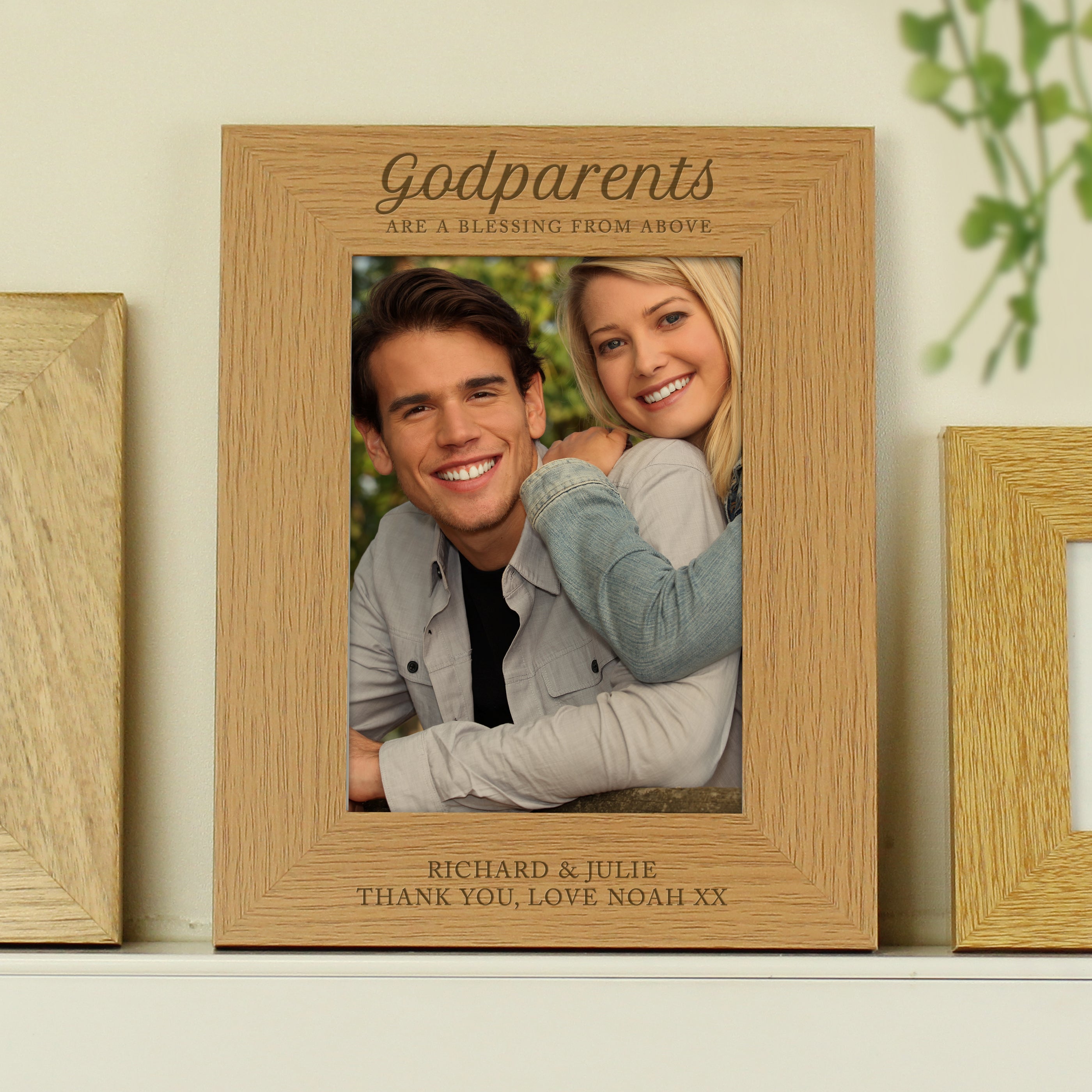 Personalised Godparents 5x7 Inch Wooden Photo Frame