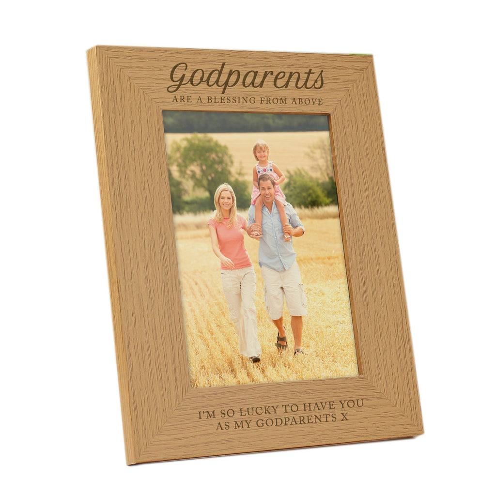 Personalised Godparents 5x7 Inch Wooden Photo Frame