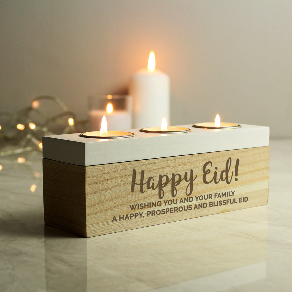 Personalised Couple Triple Tea Light Box