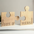 Personalised His & Hers Jigsaw Pieces Set