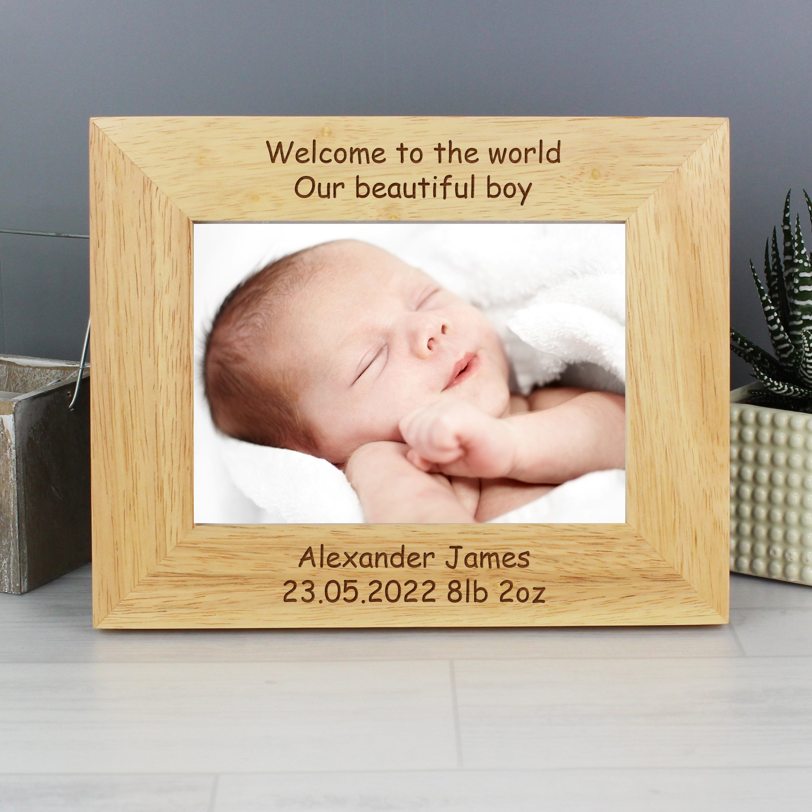 Personalised Landscape 5x7 Inch Landscape Wooden Photo Frame