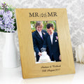 Personalised Oak Finish 6x4 Inch Mr & Mr Photo Frame