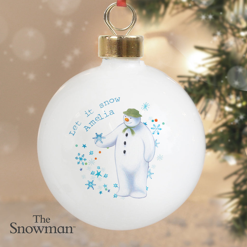 Personalised The Snowman Let It Snow Bauble