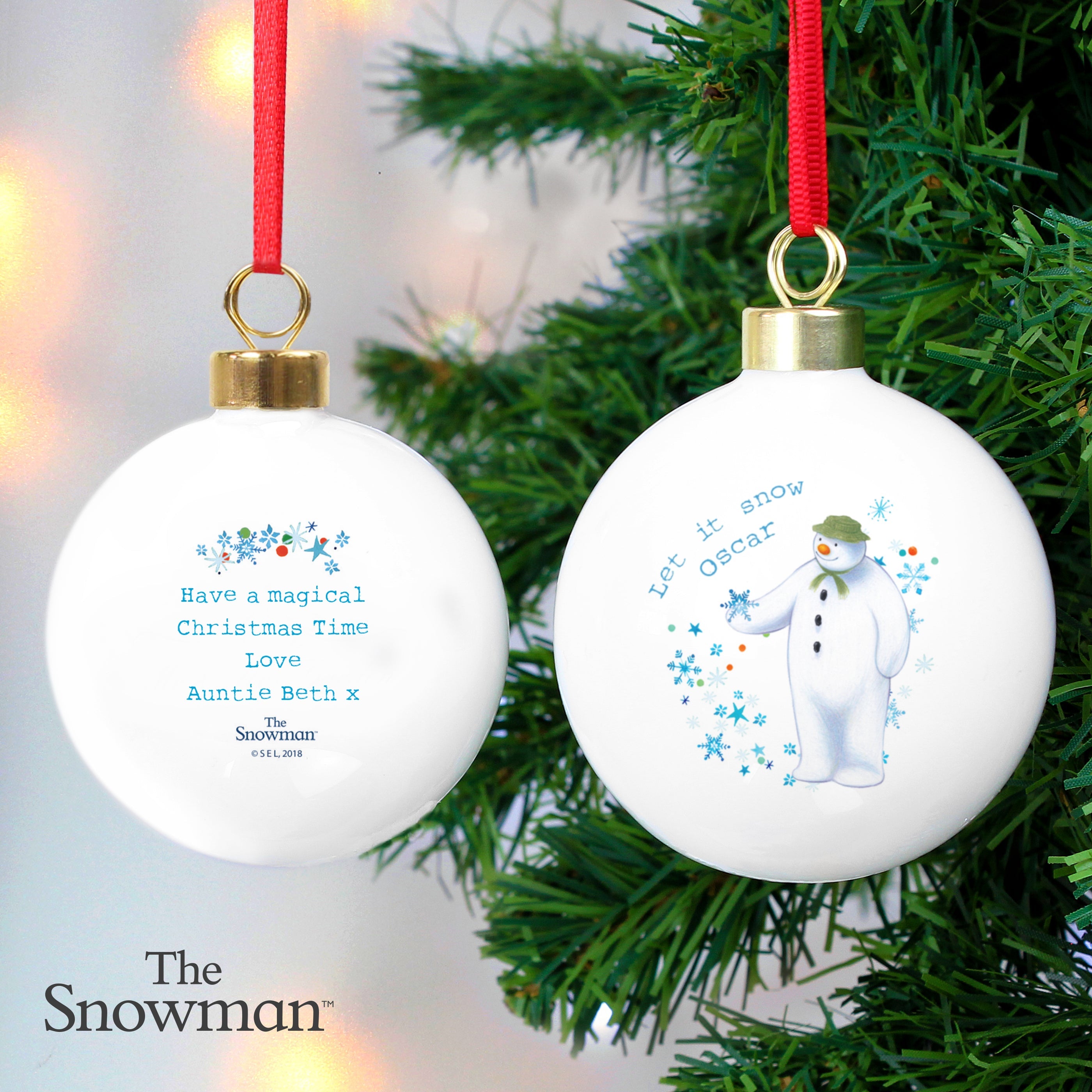 Personalised The Snowman Let It Snow Bauble