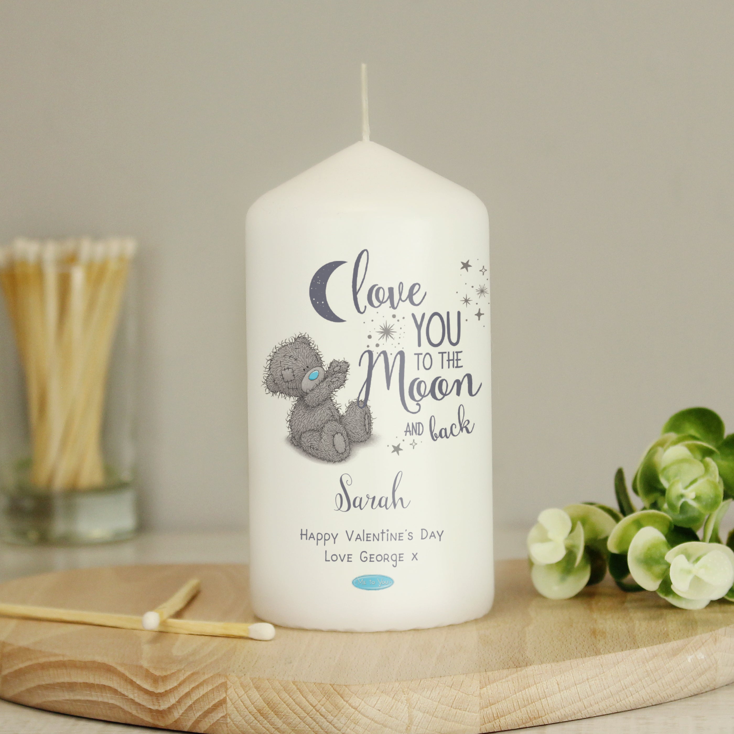 Personalised Me To You 'Love You To The Moon And Back' Pillar Candle