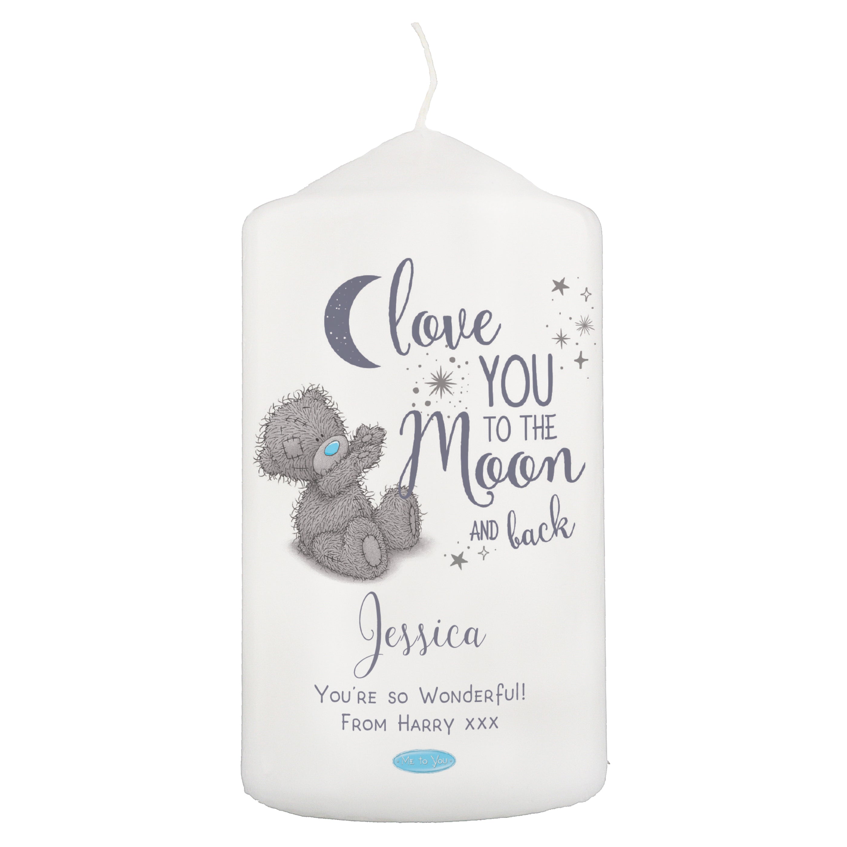 Personalised Me To You 'Love You To The Moon And Back' Pillar Candle