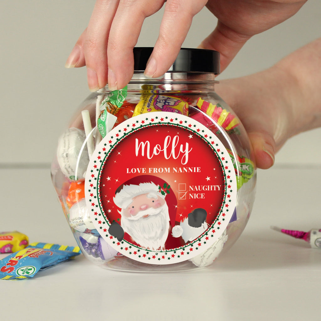 Personalised Santa 'Nice List' Sweet Jar