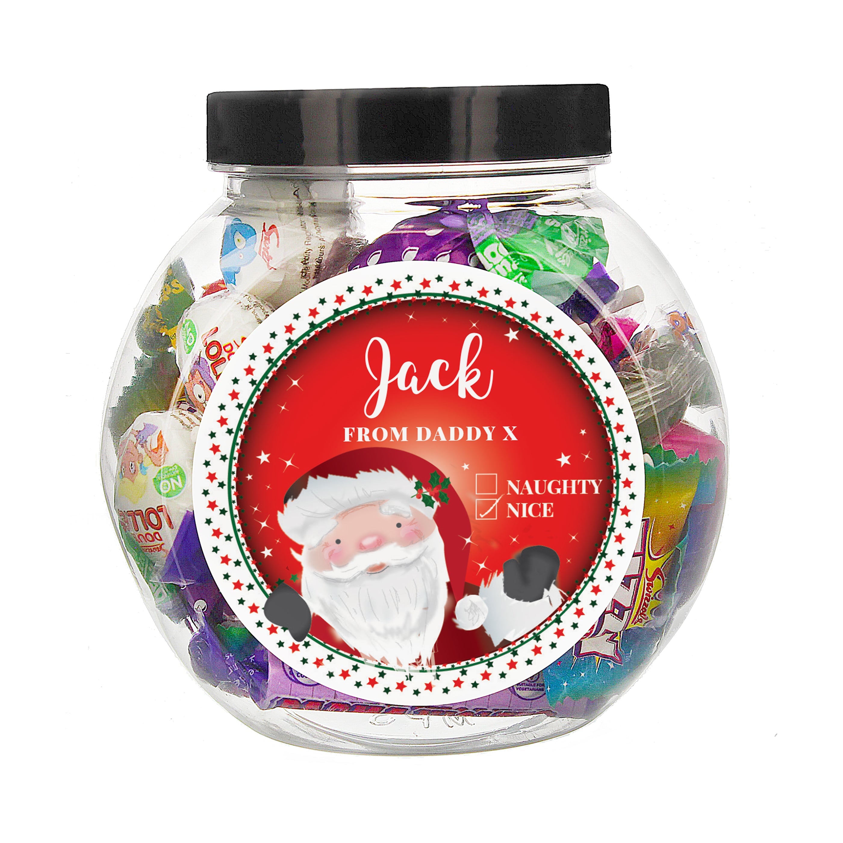 Personalised Santa 'Nice List' Sweet Jar