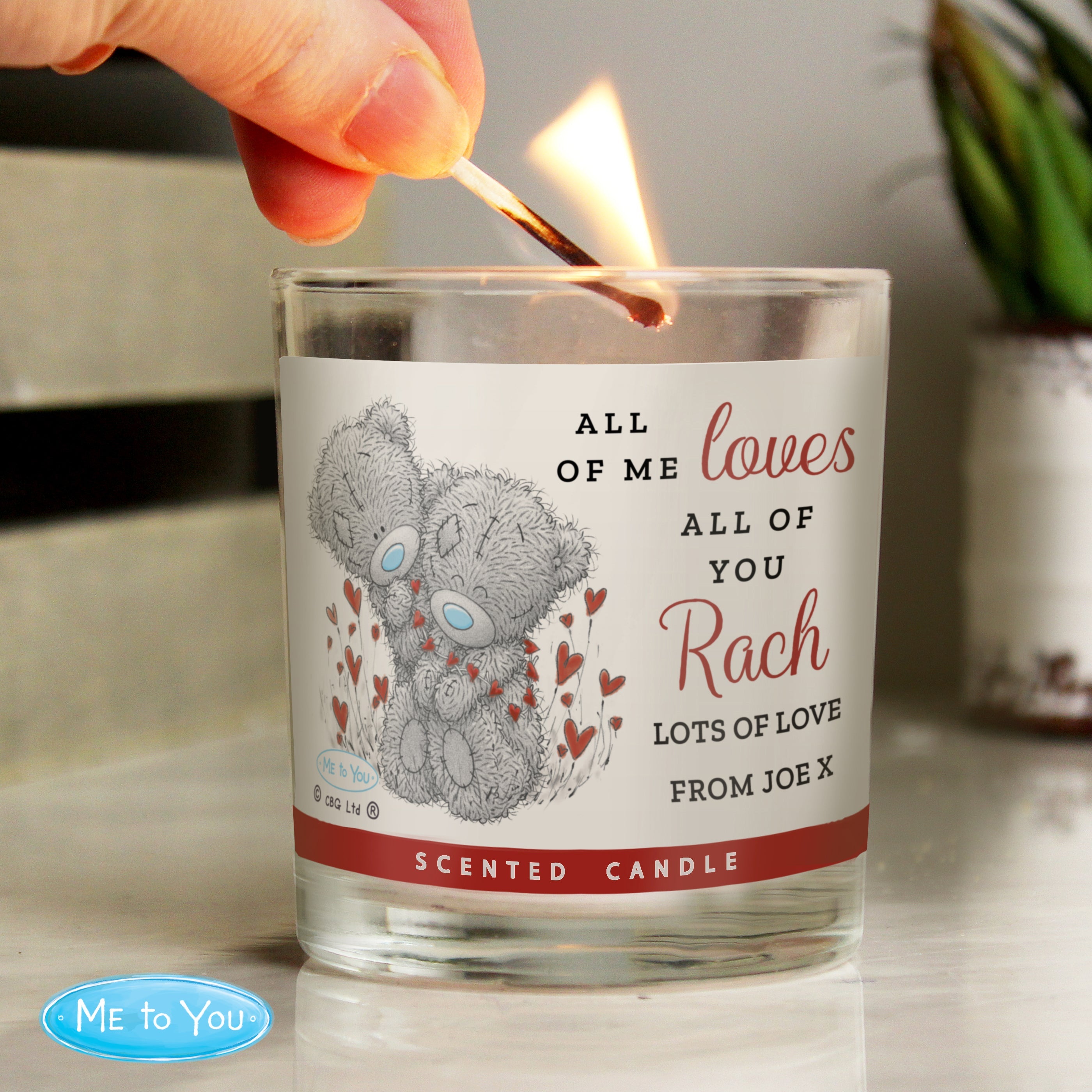 Personalised Me To You Love Scented Candle Jar