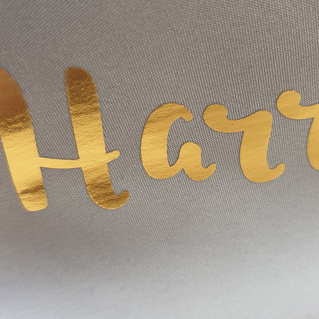Personalised Gold Name Grey Vanity Bag