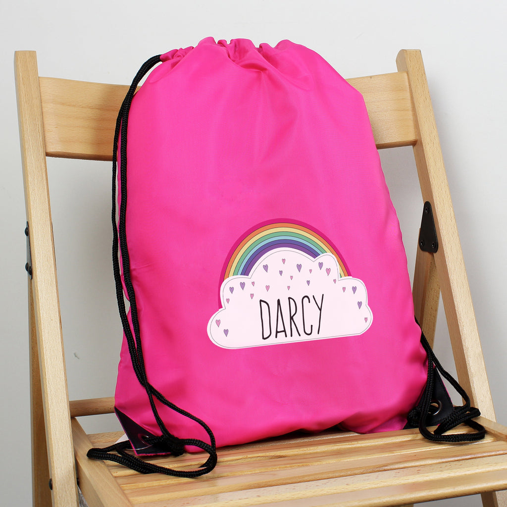 Personalised Rainbow Pink Swim & Kit Bag