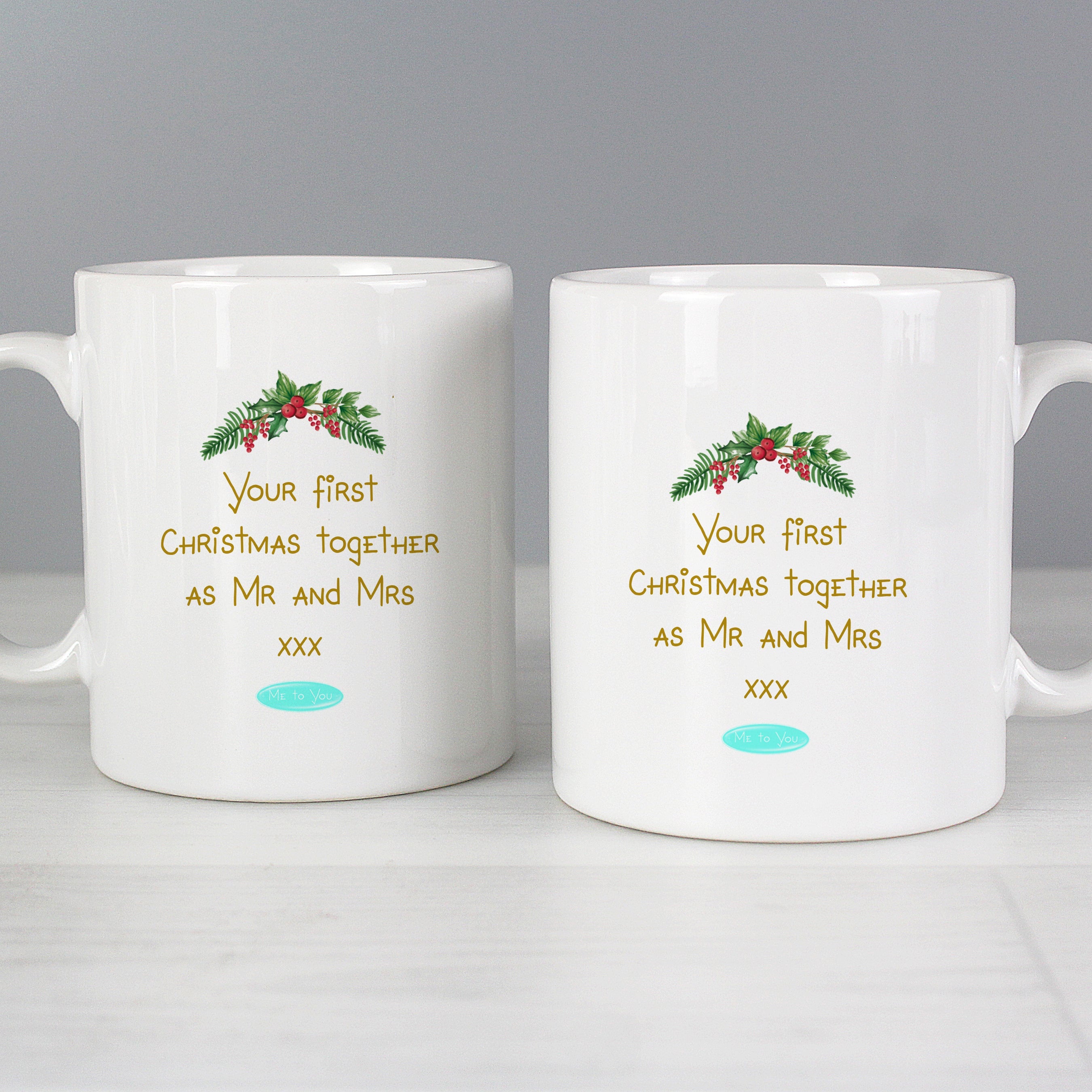 Personalised Me To You Christmas Couple's Mug Set