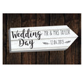 Personalised Wedding Day White Arrow Metal Sign