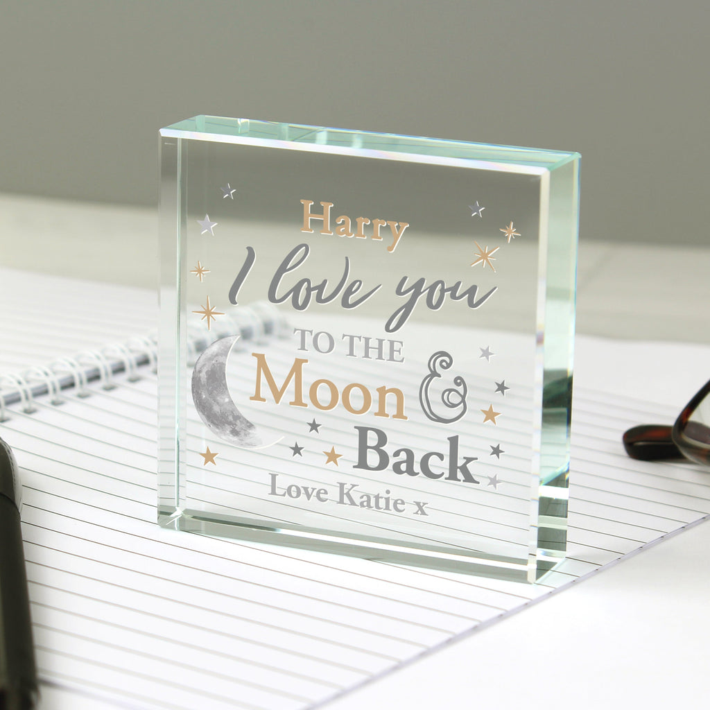Personalised To The Moon And Back... Large Crystal Token