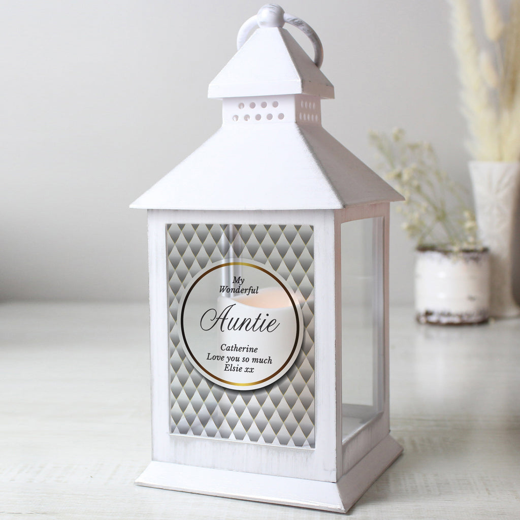 Personalised Opulent White Lantern
