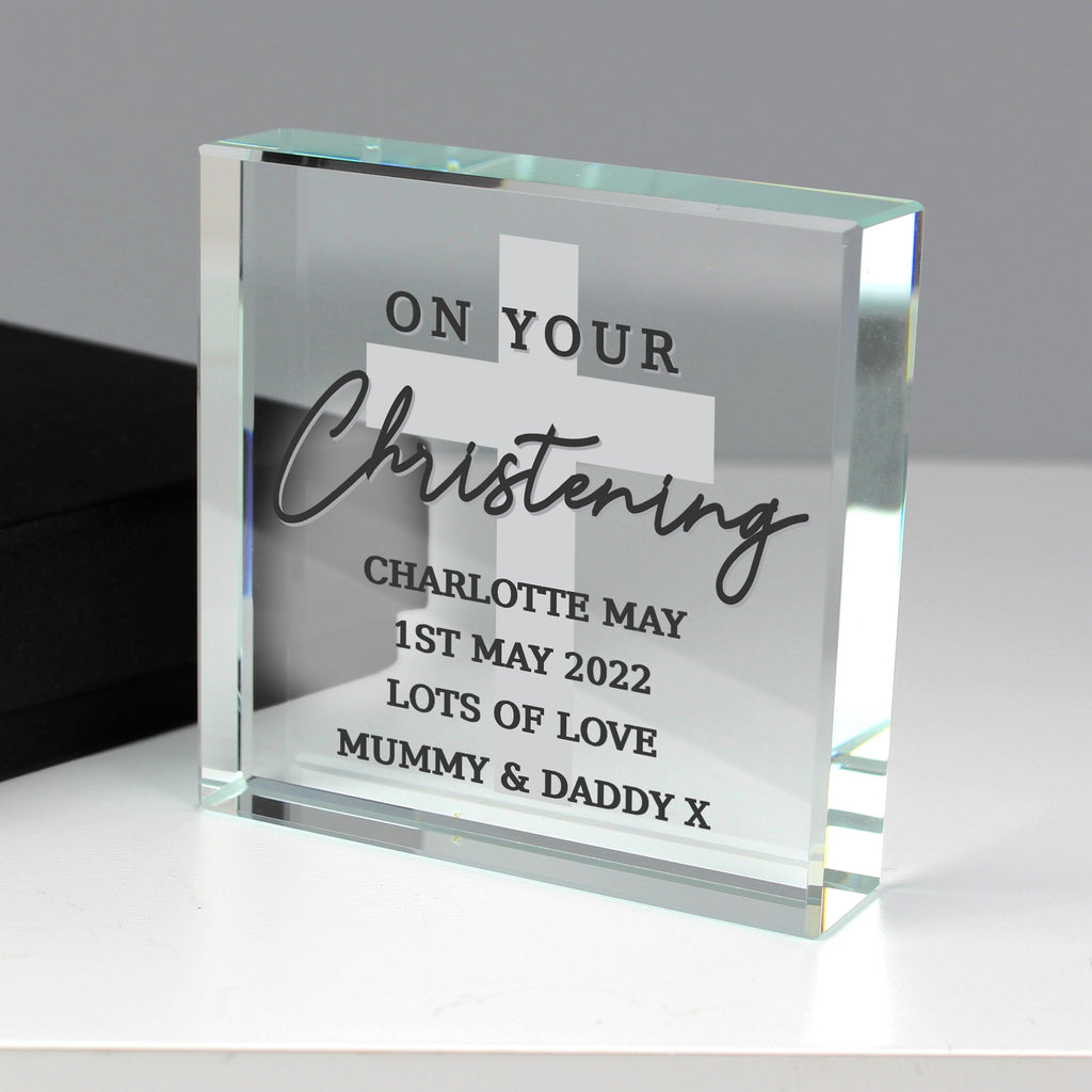 Personalised On Your Christening Large Crystal Token