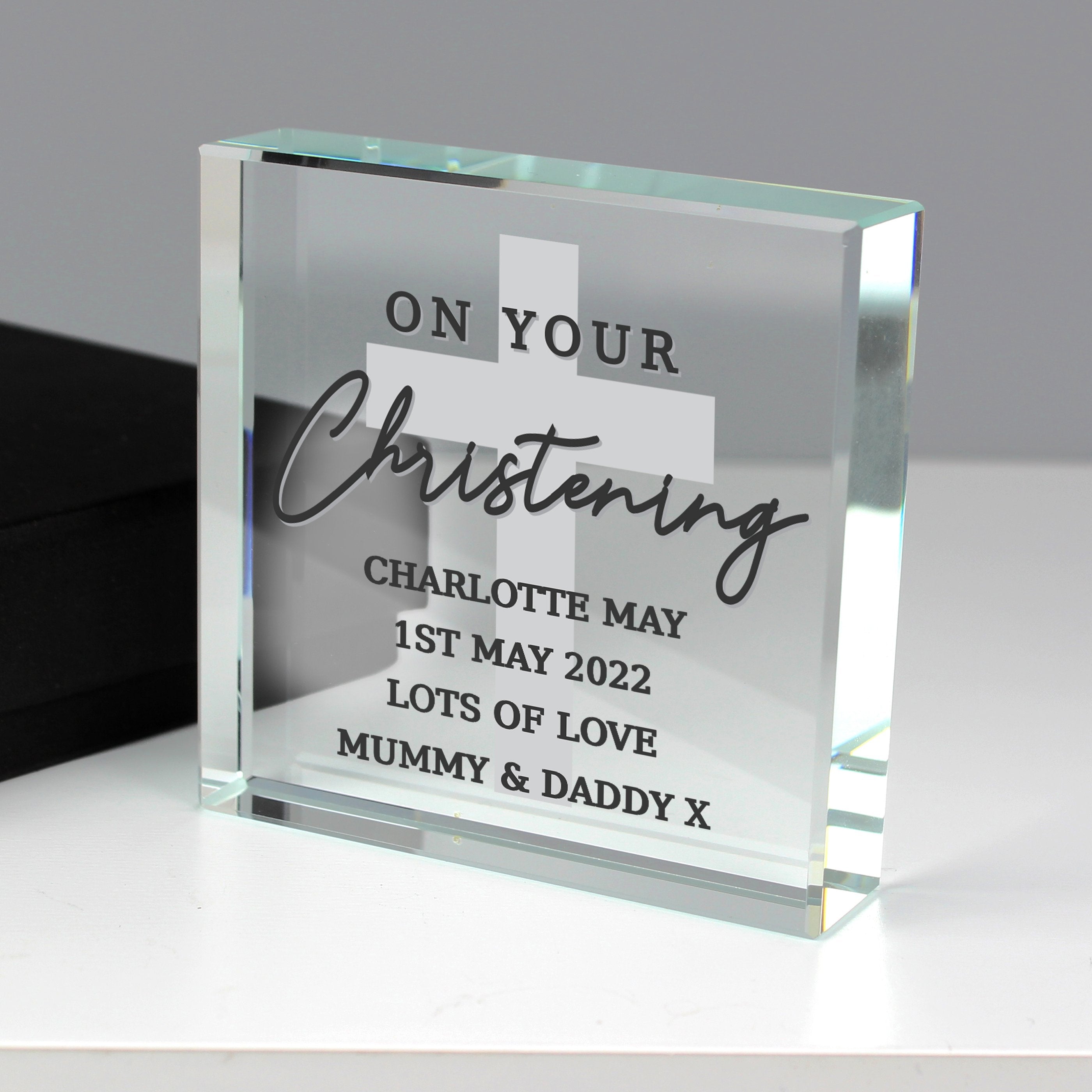 Personalised On Your Christening Large Crystal Token