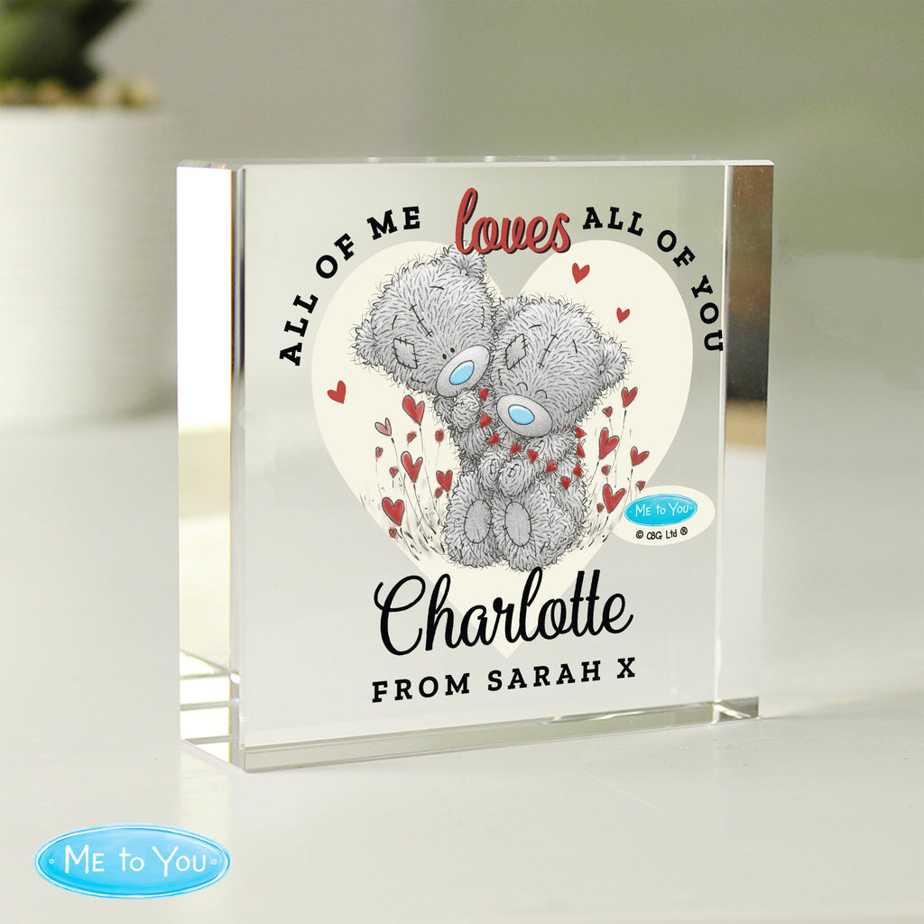 Personalised Me To You Love Heart Crystal Token