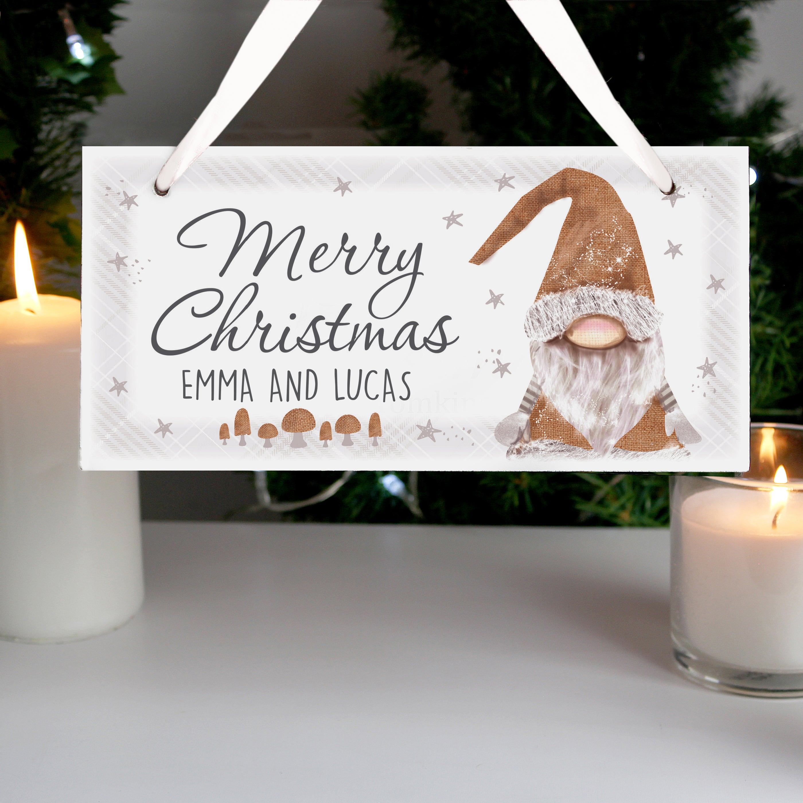 Personalised Scandinavian Gnome Wooden Sign