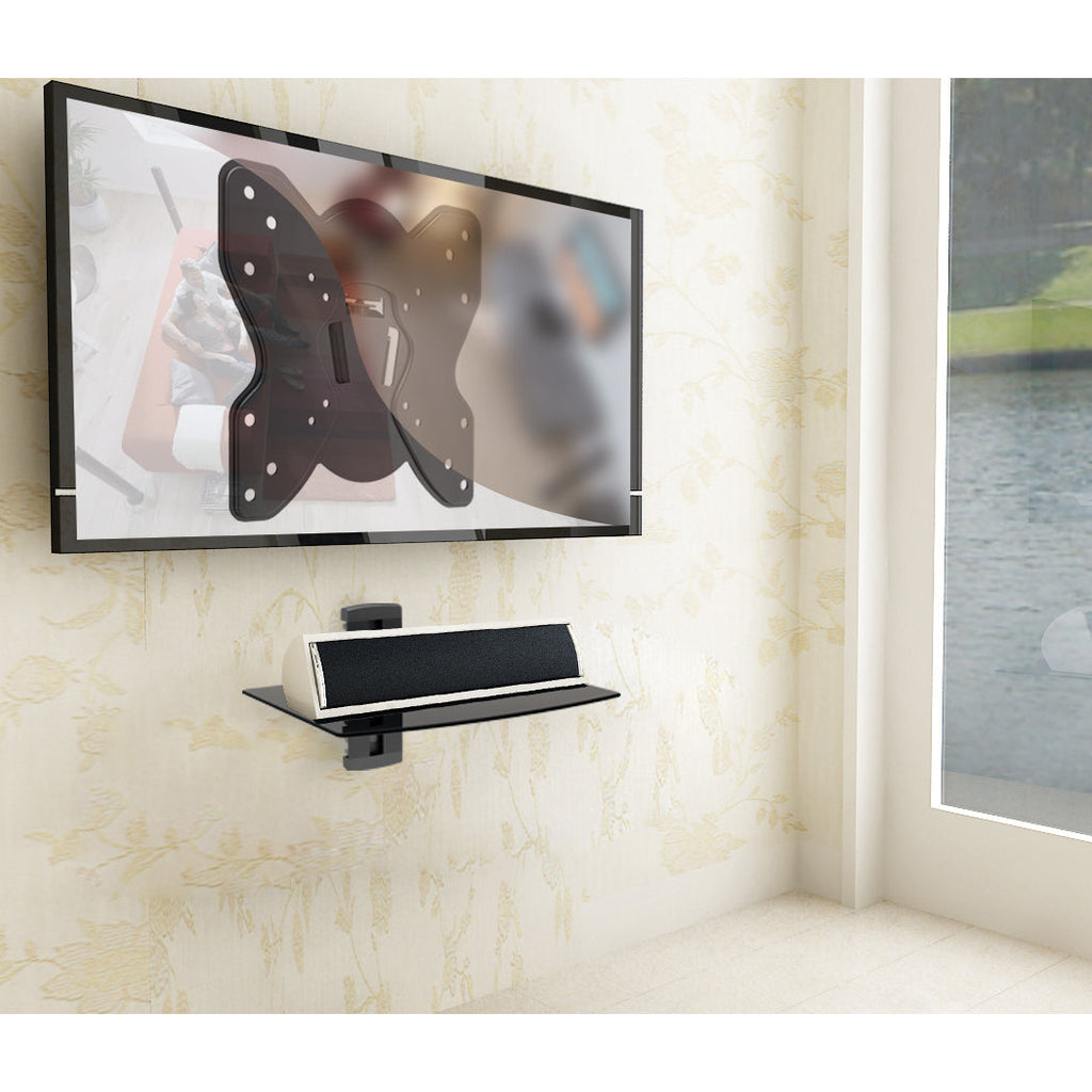 ProperAV Flat TV Wall Bracket (23" - 43" / 25kg Capacity / VESA Max. 200x200) - Black
