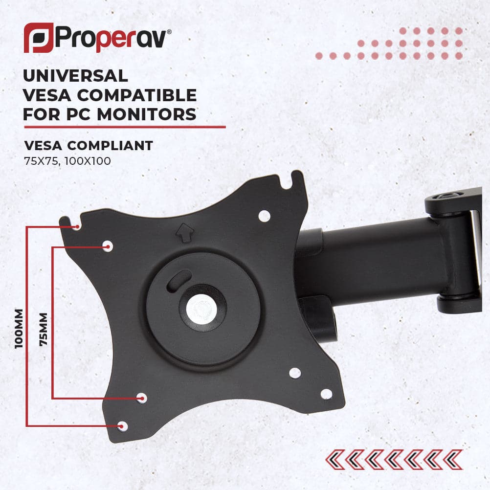 ProperAV Desk Monitor Stand 17" - 34" Freestanding Base VESA Max 100x100