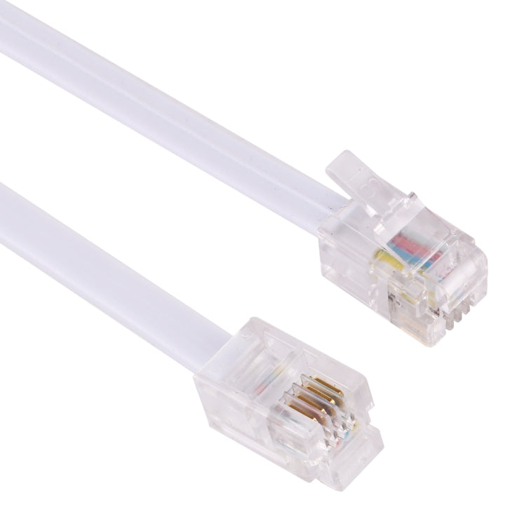 4 Core Male to Male RJ11 Spring Style Telephone Extension Coil Cable Cord Cable, Stretch Length: 3m(Black)