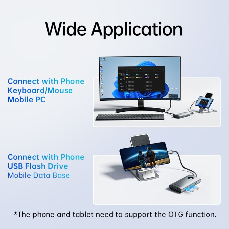 ORICO PW11-5P Type-C / USB-C 5-in-1 5Gbps Multifunction Docking Station(Dark Gray)