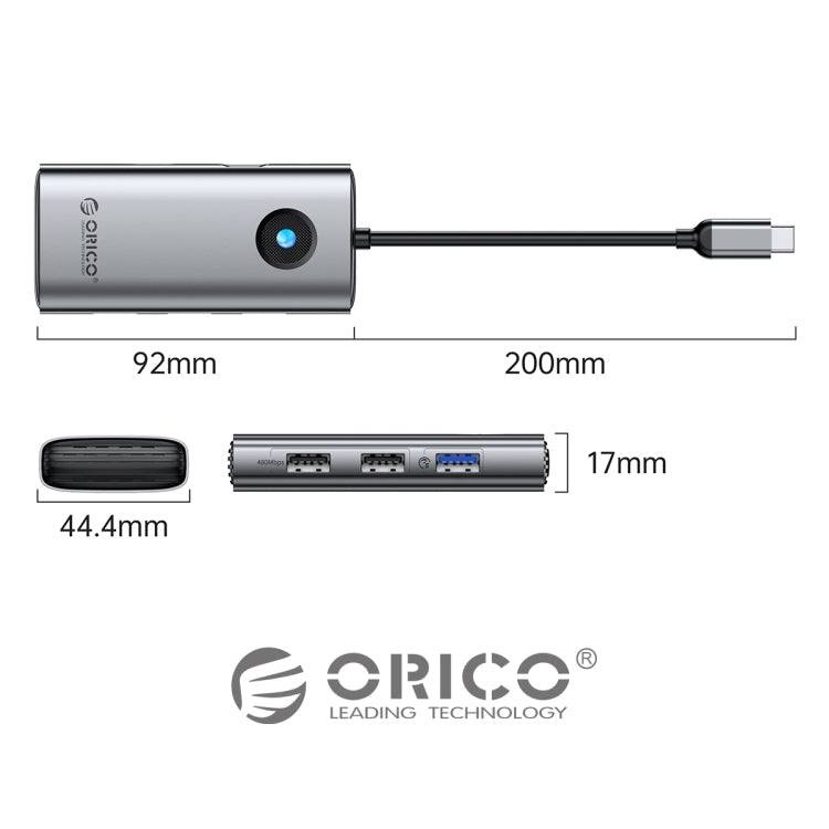 ORICO PW11-5P Type-C / USB-C 5-in-1 5Gbps Multifunction Docking Station(Dark Gray)