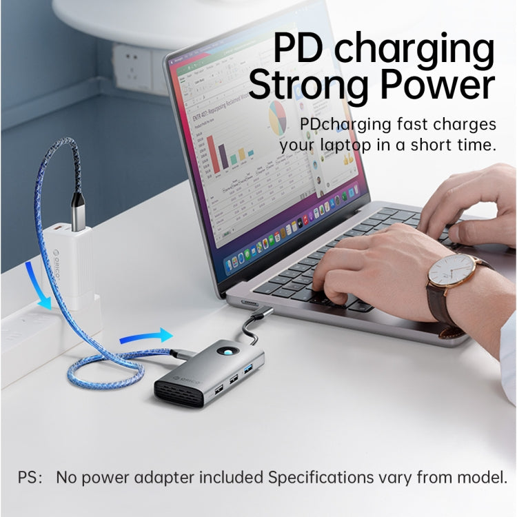 ORICO PW11-5P Type-C / USB-C 5-in-1 5Gbps Multifunction Docking Station(Silver)