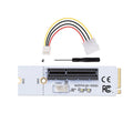 NGFF M.2 Key M to PCI-E 1X / 4X / 8X / 16X Graphics Card Mining Slot Adapter Riser Converter Card with LED & 4 Pin Power Cable, VER003 with 4 Pin Power Cable